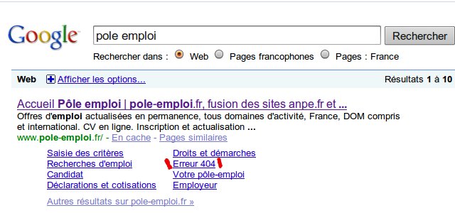 erreur 404 sur site map