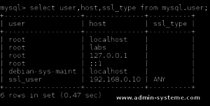 sortie bash mysql requete